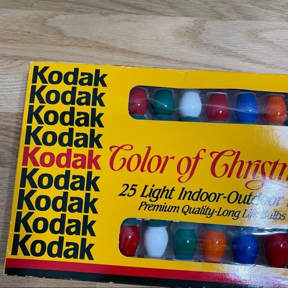 Vintage Kodak Color of Christmas 25 Light Indoor Outdoor Set NEW